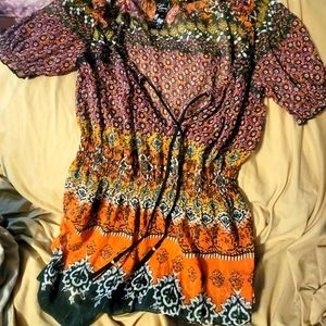 Boho style. sheer top.  Guess Los Angeles